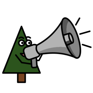 Business Website Design: Find Your Voice - A graphic of a tree yelling through a megaphone